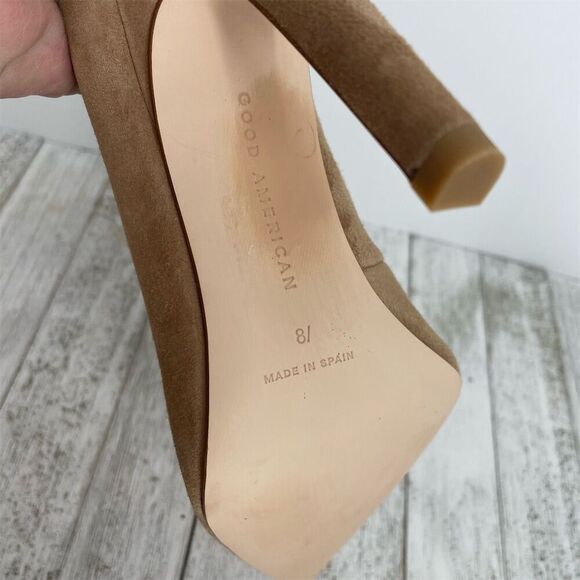 Good American The Icon Beige Pointed Toe Stiletto Pump Heels Size 8.5 Casual - Picture 7 of 9